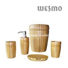 Accesorio de baño de madera de goma conjunto (WBW0453A)